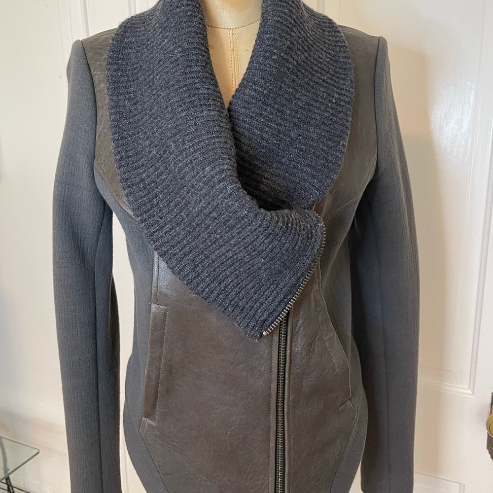 Helmut Lang leather and wool jacket